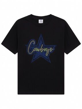 Comfort Colors Black Tee with Blue Star and Green Script